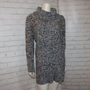 🖤🌫️🧶 Black & Gray Cowl Neck Sweater by AGB (Size L)